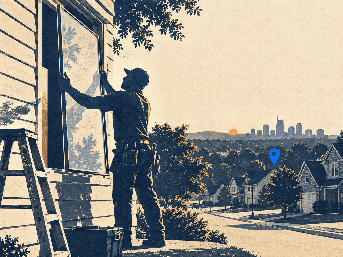 Window glass replacement in Brentwood, TN