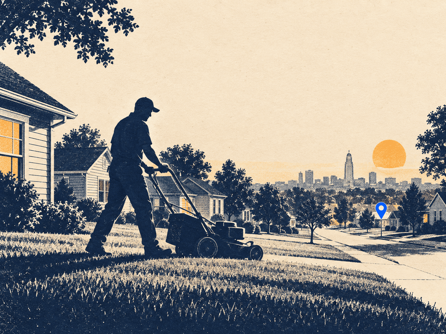 Lawn care service in Lincoln, NE: what the map shows