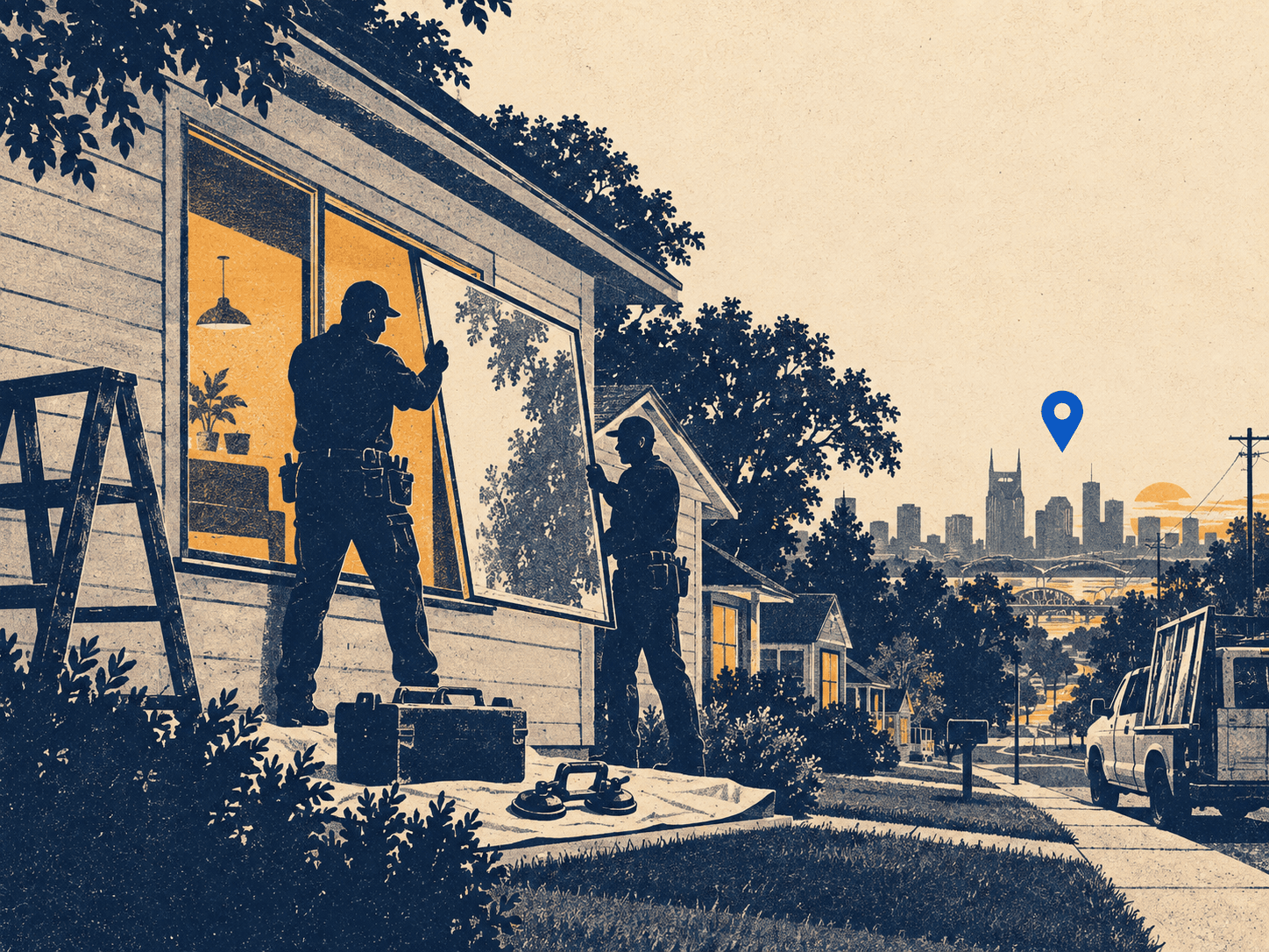 Window glass replacement in Nashville, TN