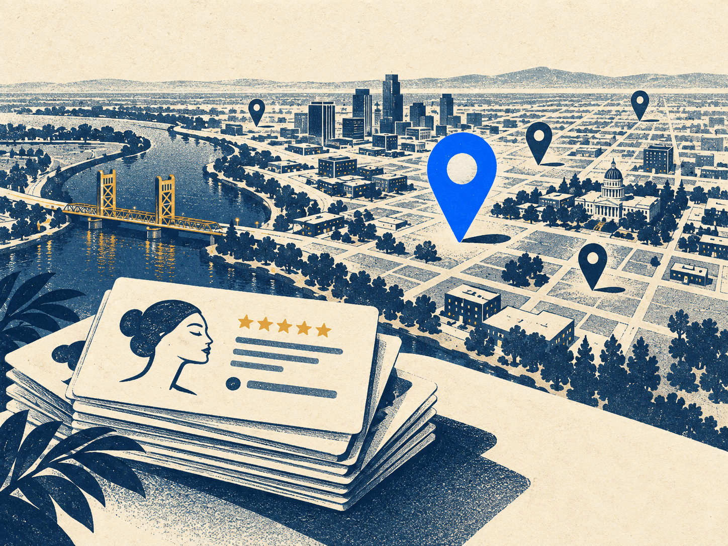 Sacramento permanent make-up clinics: map visibility, ratings and published prices at one measurement date