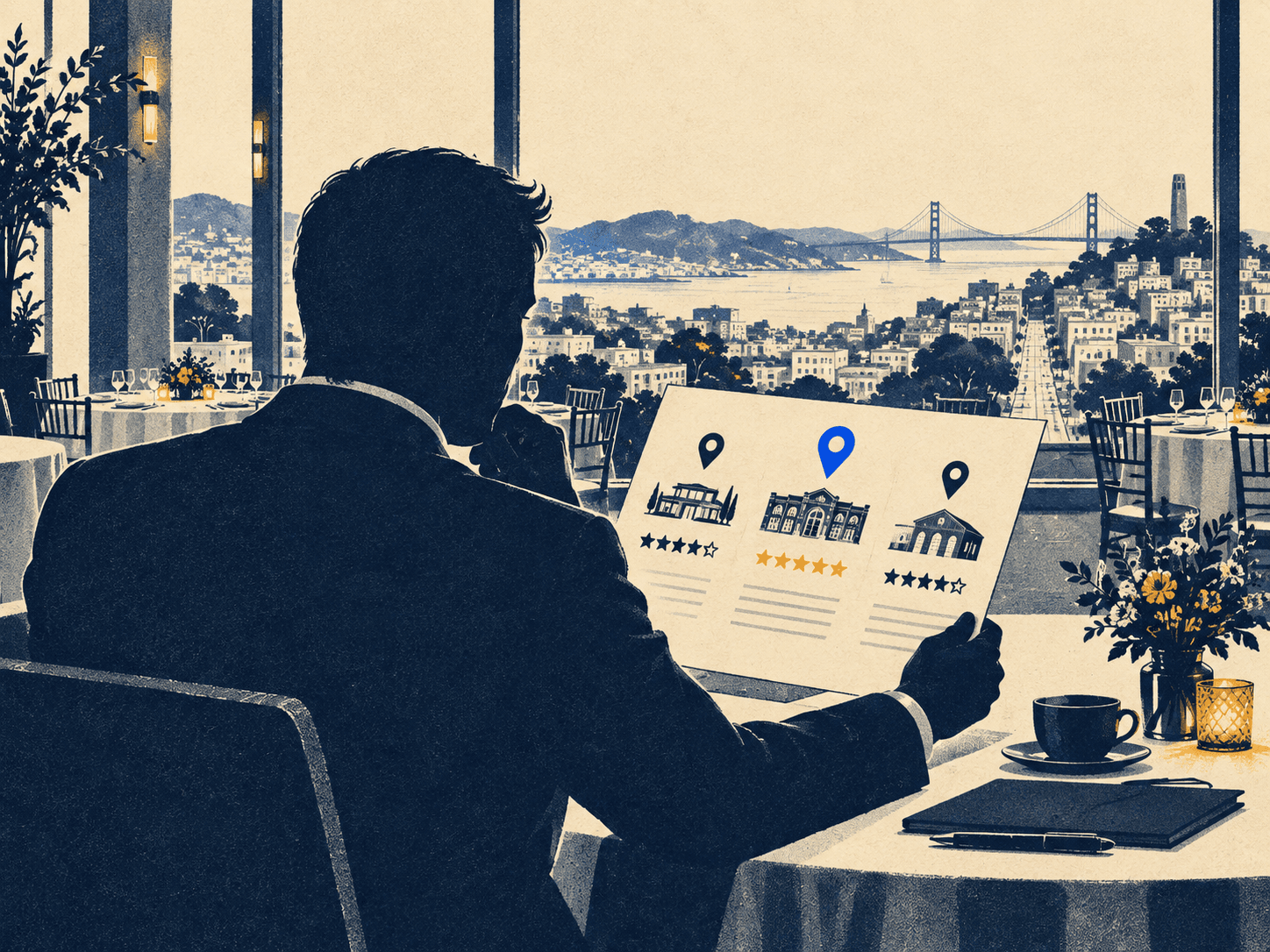San Francisco Banquet Hall Standings: 25 Businesses by Measured Map Visibility