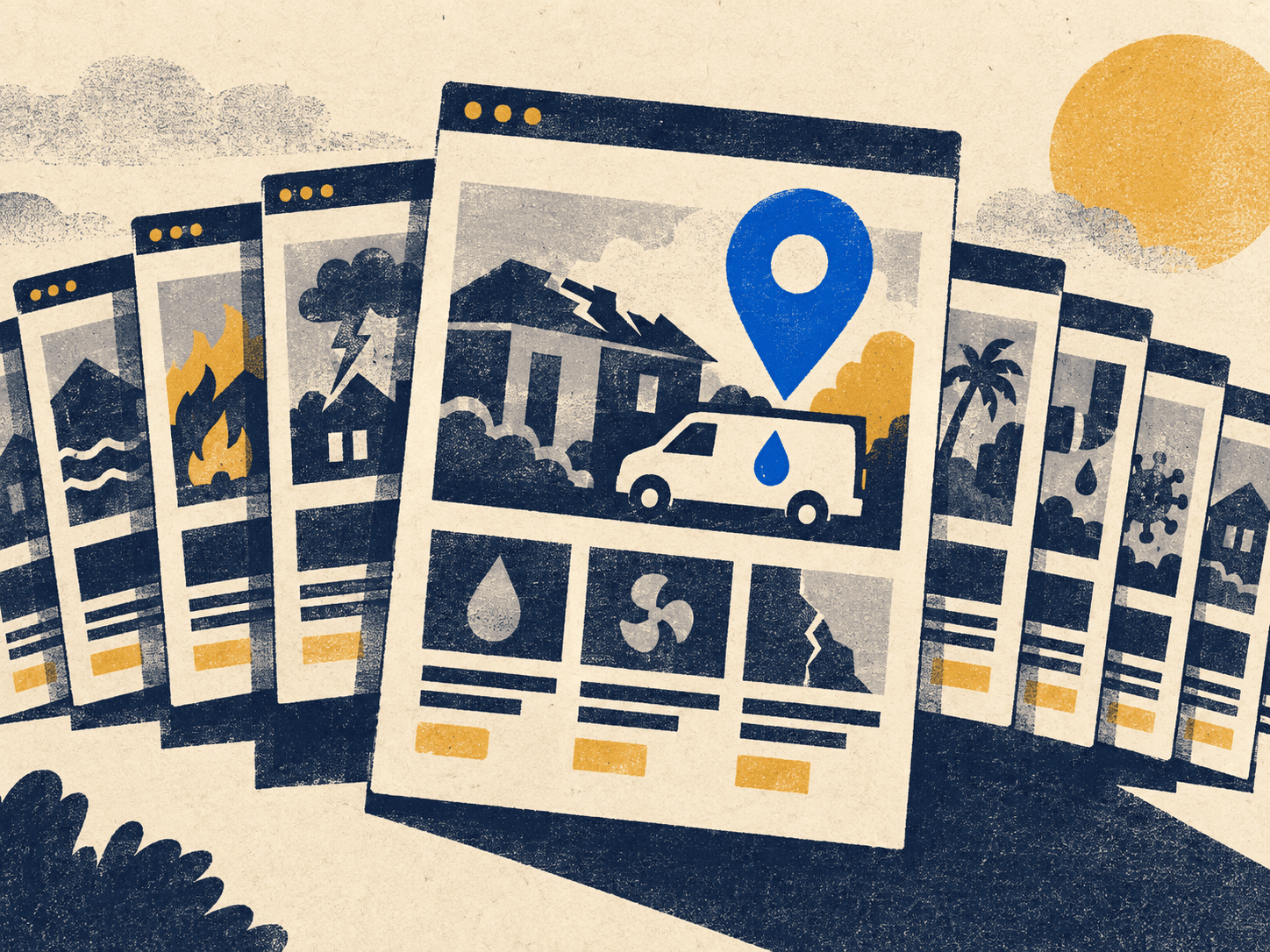 Disaster restoration website templates: what 8 listing pages include
